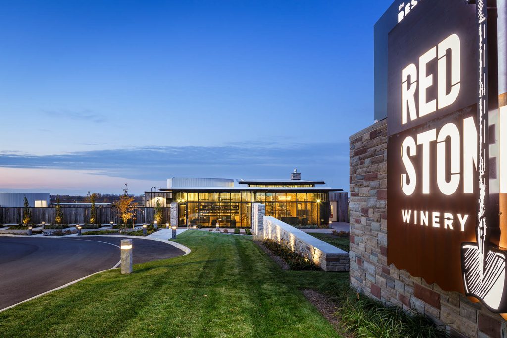 outside view of redstone winery in niagara