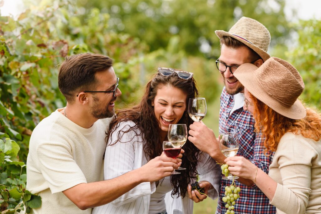 Friends drinking wine