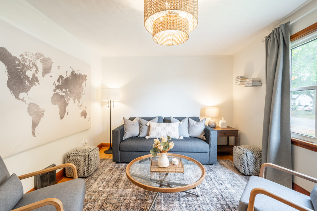 view of living room in airbnb