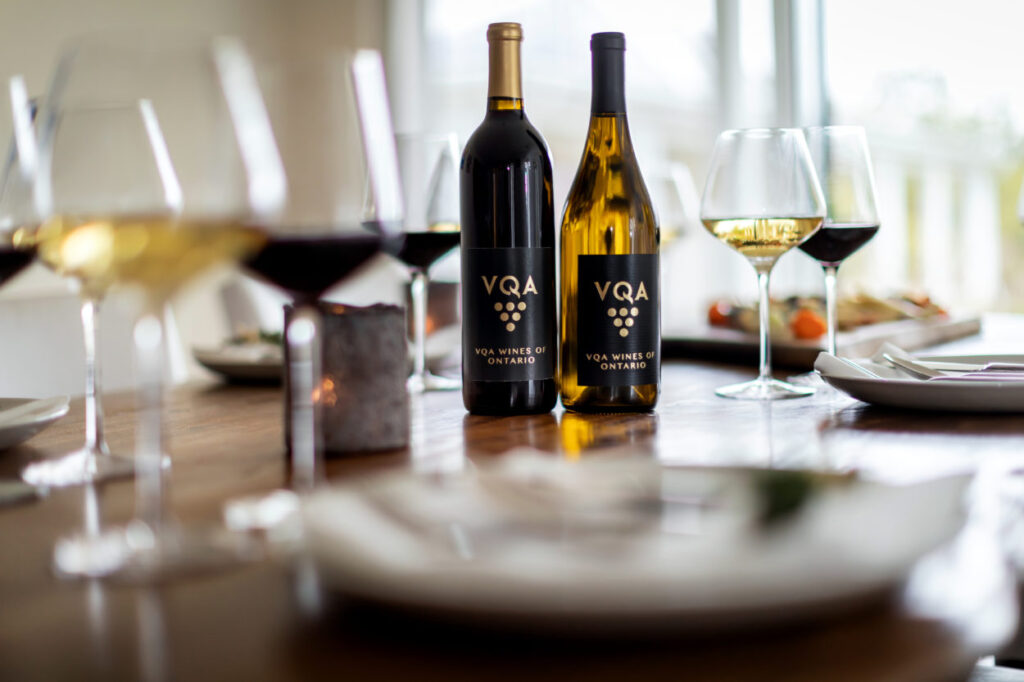 Dinner table with VQA wine