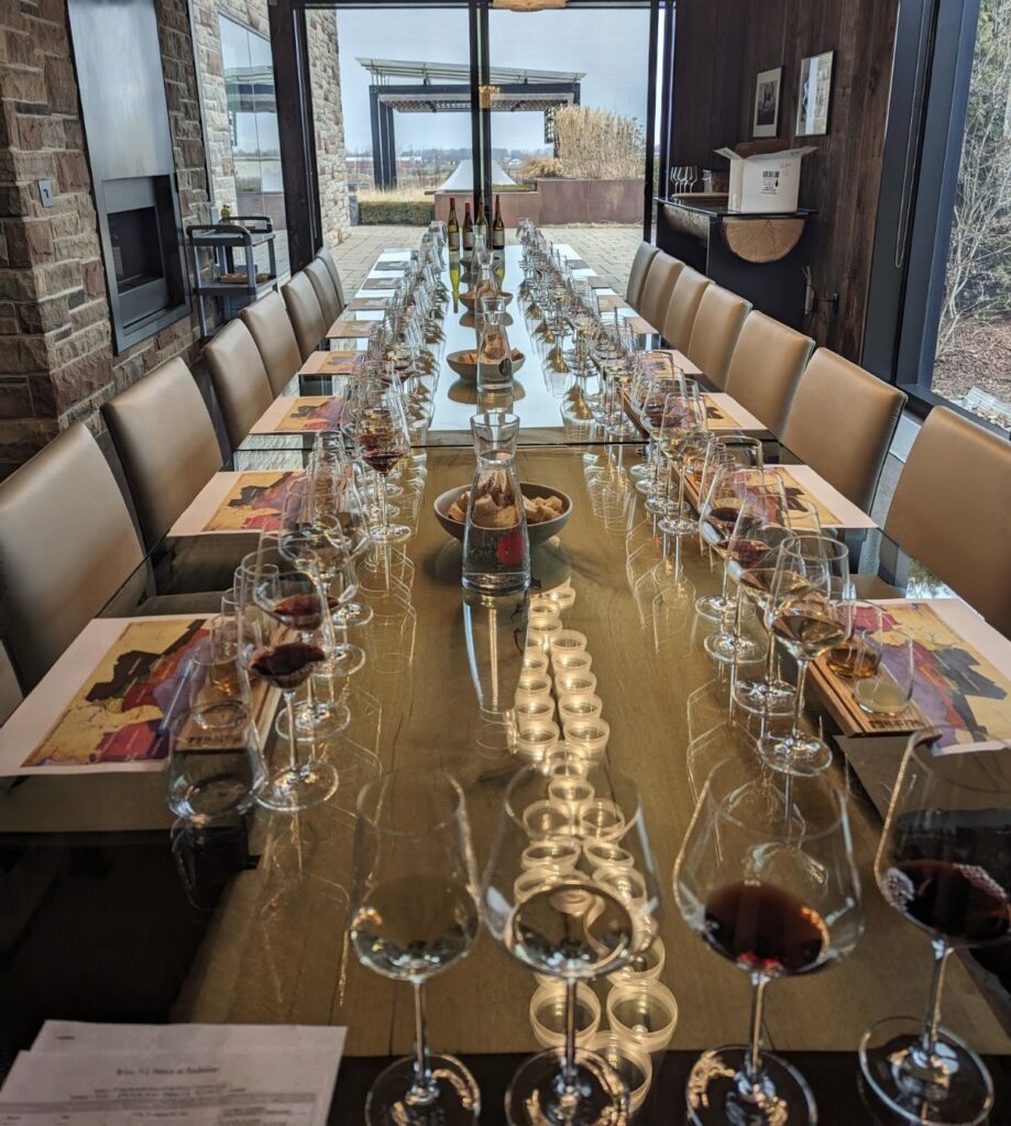 Table at Redstone with wine glasses